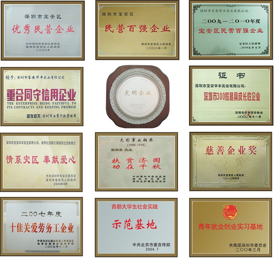 華豐企業(yè)榮譽(yù)